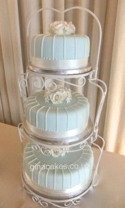 Shabby Chic Blue Cream wedding cake