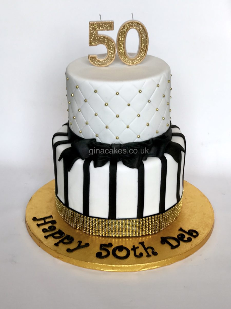 50th Birthday Gold Black Quilted Cake Gina Molyneux Cake Artistry
